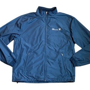 Peter Millar BMW Championship Jacket Mens L Blue Full Zip Cinch Bottom Lined